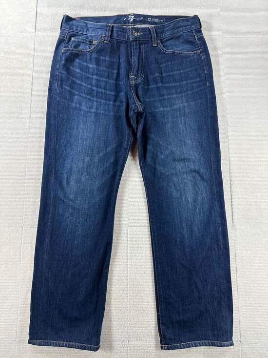 7 For All Mankind Other - 7 For All Mankind Standard Mens Blue Denim Jeans Size 32 Dark Wash 5 Pocket